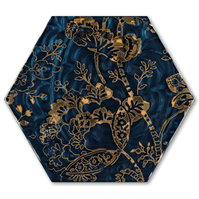 Paradyż Dekor URBAN COLOURS BLUE INSERTO SZKLANE Heksagon C 19,8 x 17,1 cm